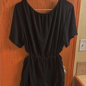 Willow Black Ribbed romper